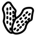 Peanut Outline bold Vector Icon which can be easily modified or Edited Royalty Free Stock Photo