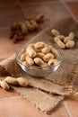 Peanut seeds in the bowl