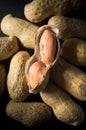 Peanut in shell,food background.