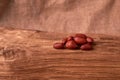 Peanut snacks nuts eating snacks red peanuts peanuts fried peanuts. concept of a good Friday rest Royalty Free Stock Photo