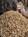 Peanuts in bulk, so heavy production in a village