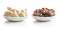 Peanuts covered white and dark chocolate Royalty Free Stock Photo