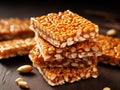 Stacked Peanuts Gachak or Chikki Royalty Free Stock Photo