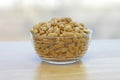 Peanuts in a glass bowl