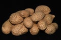 Peanuts, groundnuts on a black background