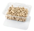 Peanuts groundnuts in a transparent plastic box