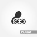 Peanuts isolated solid icon on white background