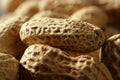 Peanuts macro over wood background Royalty Free Stock Photo