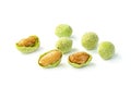 Peanuts nori wasabi flavour coated isolated on white background Royalty Free Stock Photo