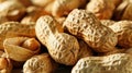 peanuts in nutshell isolated on background. Generative Ai