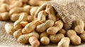 peanuts in nutshell isolated on background. Generative Ai