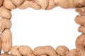 Peanuts in a peel on a white background isolate Royalty Free Stock Photo