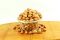 Peanuts peeled in white background Royalty Free Stock Photo
