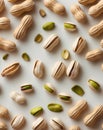 Peanuts and pistachios both in shell and shelled offer a healthy and satisfying snack Royalty Free Stock Photo