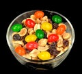 Peanuts, raisins and jelly beans Royalty Free Stock Photo