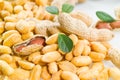 Peanuts. Salted nuts Isolated on a white. Macro Royalty Free Stock Photo