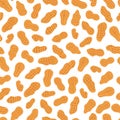 Peanuts seamless pattern on a white background. Vector illustration in freehand drawn style Royalty Free Stock Photo
