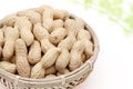 Peanuts in shell in a bamboo basket Royalty Free Stock Photo