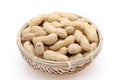 Peanuts in shell in a bamboo basket Royalty Free Stock Photo