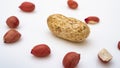 Peanuts in shell isolated on white background. Heap of peanuts Royalty Free Stock Photo