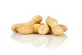 Peanuts with shell on a white background