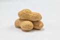 Peanuts on a white background