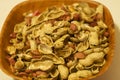 Peanuts and shells food background Royalty Free Stock Photo
