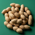 The peanuts are in their shells which have a textured wrinkled appearance Royalty Free Stock Photo