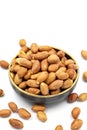 Peanuts on a white background. Healthy and fresh.nuts Royalty Free Stock Photo