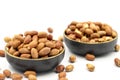 Peanuts on a white background. Healthy and fresh.nuts Royalty Free Stock Photo