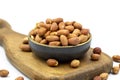 Peanuts on a white background. Healthy and fresh.nuts Royalty Free Stock Photo