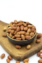 Peanuts on a white background. Healthy and fresh.nuts Royalty Free Stock Photo