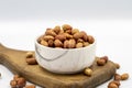 Peanuts on a white background. Healthy and fresh.nuts Royalty Free Stock Photo