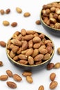 Peanuts on a white background. Healthy and fresh.nuts Royalty Free Stock Photo