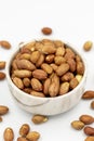 Peanuts on a white background. Healthy and fresh.nuts Royalty Free Stock Photo
