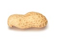 Peanuts. Whole nut isolated on white background with shadow. Peanut macro close up. Full depth of field Royalty Free Stock Photo
