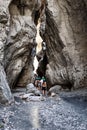 Peaople hiking in Saklikent hidden city canyon Royalty Free Stock Photo