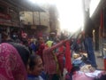 Peaple shopping in indian market