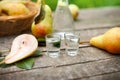 Pear alcohol drink in two shot glass Royalty Free Stock Photo