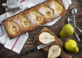 Pear and almond tart Royalty Free Stock Photo