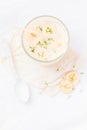 Pear banana drink petals cress