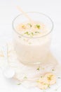 Pear banana drink petals cress