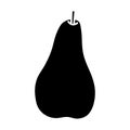 Pear black silhouette isolated on white background. Minimal flat design vector illustration Royalty Free Stock Photo