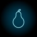 Pear blue neon icon. Simple thin line, outline vector of autumn icons for ui and ux, website or mobile application