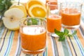 Pear,carrot and orange smoothie