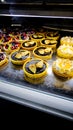 Pear Chocolate Tart Bakery Dessert In A Display Case At A Downtown Restaurant In Vienna, Austria Royalty Free Stock Photo