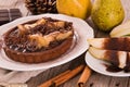 Pear and chocolate tart. Royalty Free Stock Photo