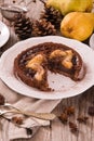 Pear and chocolate tart. Royalty Free Stock Photo