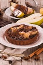 Pear and chocolate tart. Royalty Free Stock Photo