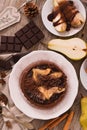 Pear and chocolate tart. Royalty Free Stock Photo